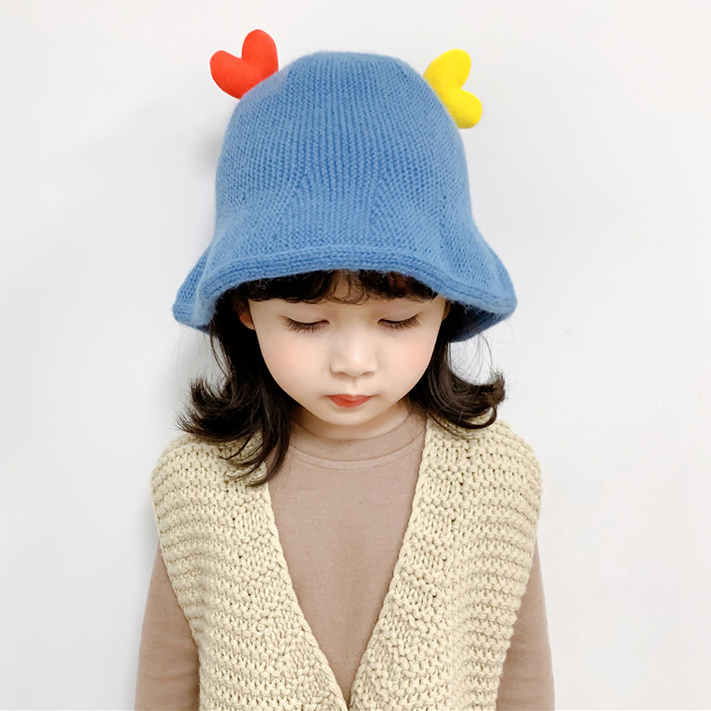 Mũ Beanie Dệt Kim Giữ Ấm Mùa Đông Họa Tiết Trái Tim Dễ Thương Cho Bé Trai Và Bé Gái