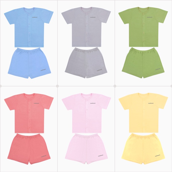 Bộ cộc tay cài giữa Coolmom chất liệu sợi tre cao cấp / CM-0016