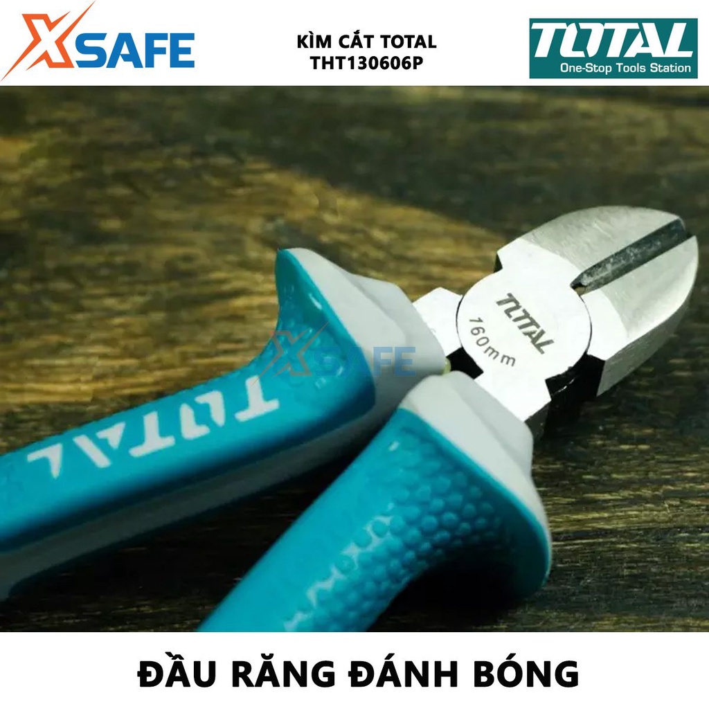 Kìm cắt dây điện TOTAL THT130606P Kìm tuốt dây điện Kích cỡ 6&quot;/160mm thép CR-V, tay cầm cách điện, bọc cao su chống trơn