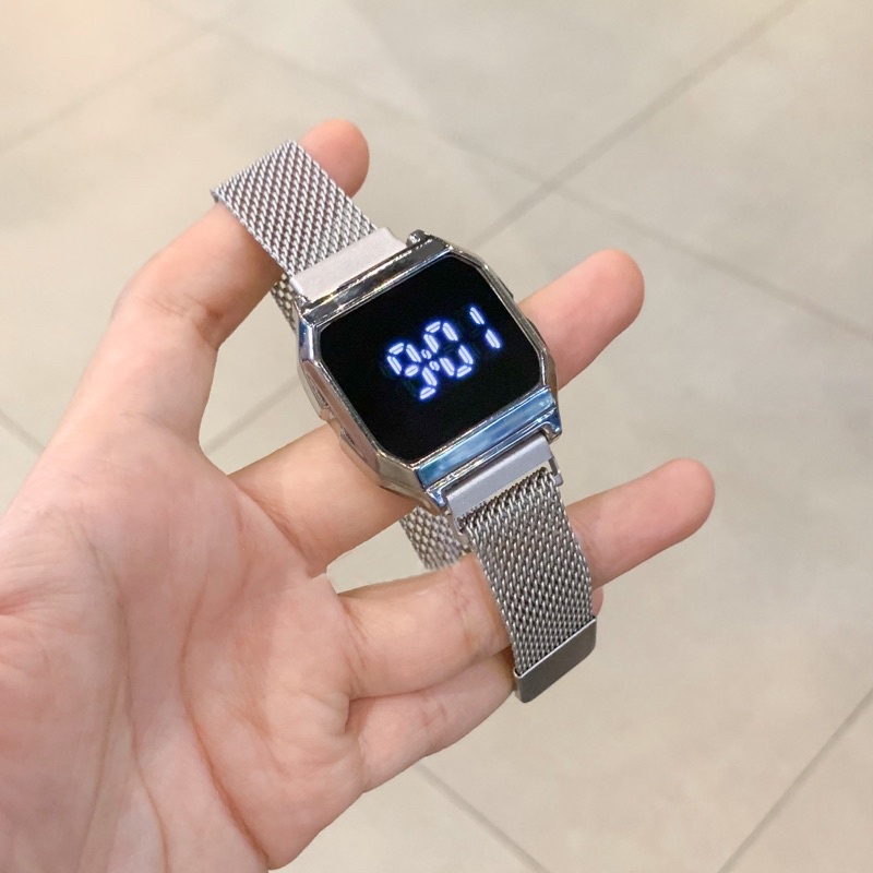 Đồng hồ nữ nam điện tử đeo tay dây kim loại thông minh MARSANO DH07