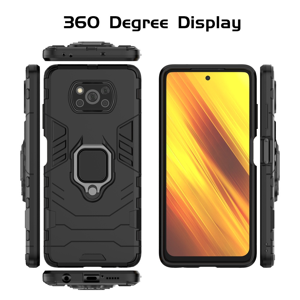 Ốp điện thoại UFlaxe cứng chống sốc có nhẫn đỡ cho Xiaomi Poco X3 Pro NFC Poco F3 X3 GT M3Pro 5G F2 Pro Pocophone F1 | BigBuy360 - bigbuy360.vn