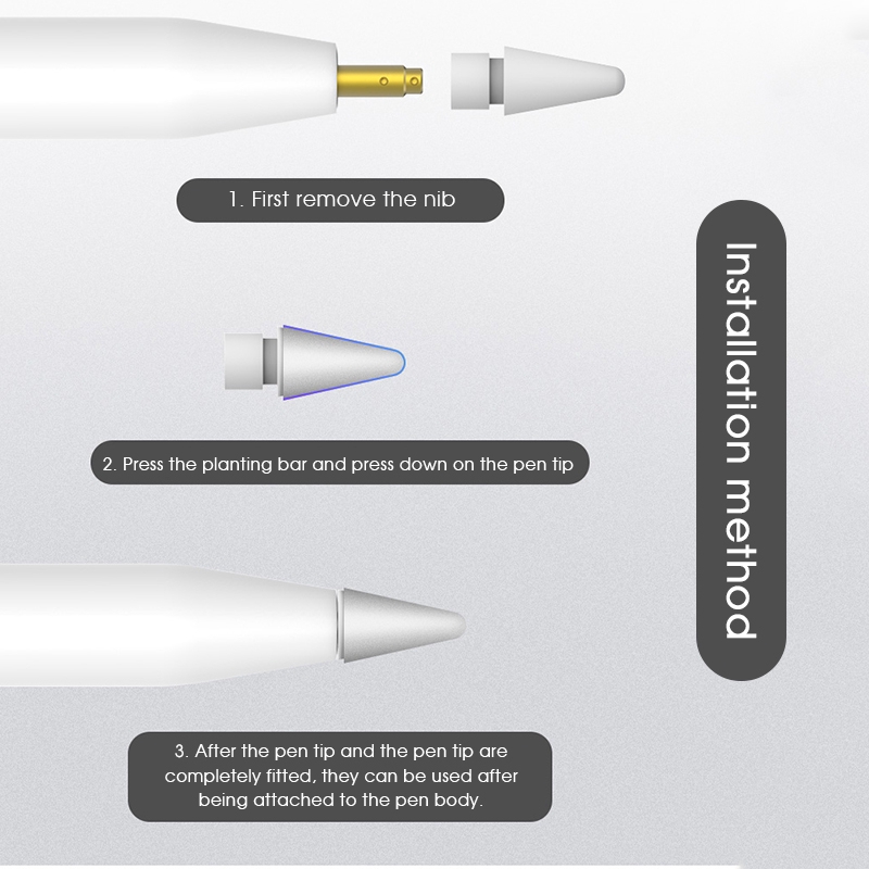 tương thích cho compatible for  Apple Pencil Nắp đậy thứ 2 đầu tiên Bút cảm ứng Đầu bút cảm ứng Vỏ bảo vệ Silicone chống thấm nước Đầu bút chì