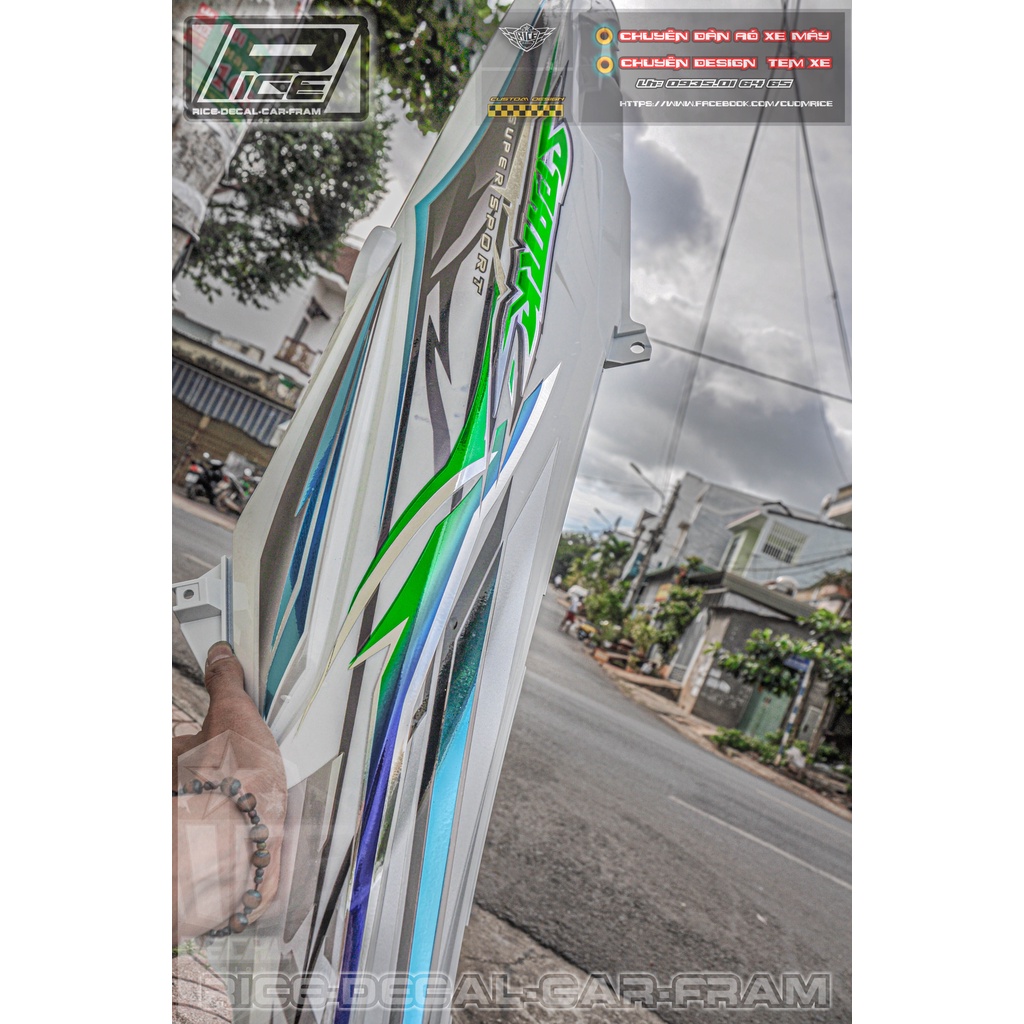 Tem Sirius  Chữ Spark Trắng Sấm sét Xanh titan Chữ Sprrak