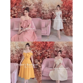 Đầm 2 Dây Xoè Nơ Dự Tiệc Cho Nữ