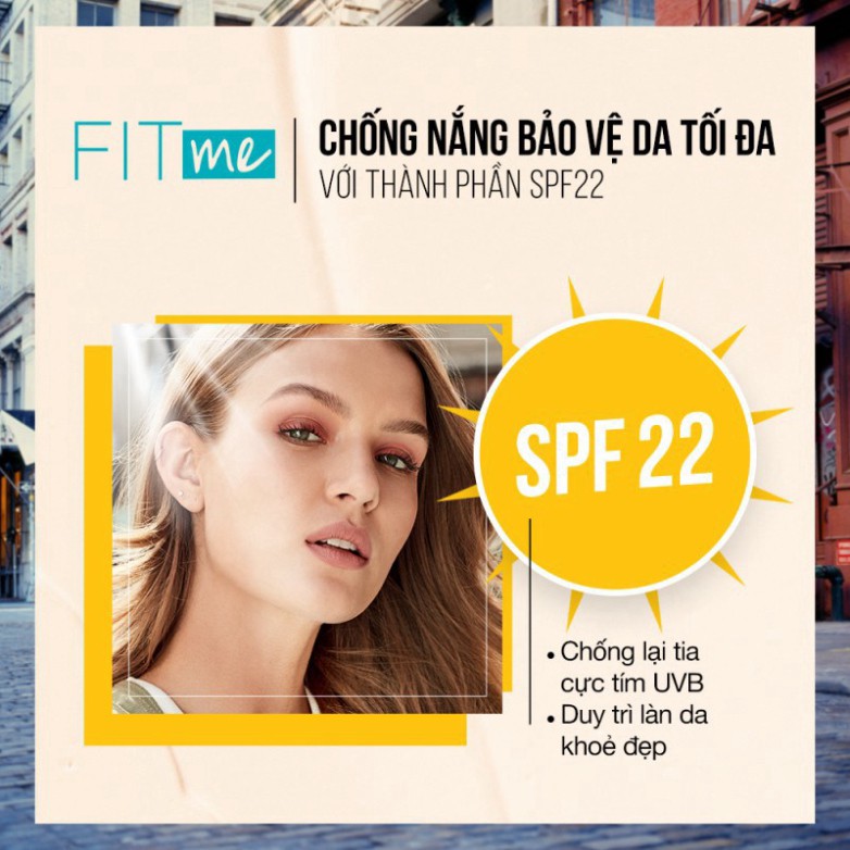 Kem Nền Mịn Nhẹ Kiềm Dầu Chống Nắng Fit Me Maybelline New York Matte SPF 22 30ml (HOT) | BigBuy360 - bigbuy360.vn