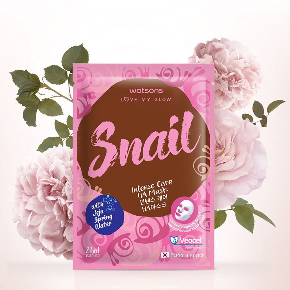 Mặt Nạ Watsons Snail Intense Care HA Phục Hồi Và Chăm Sóc Làn Da Mịn Màng 21ml