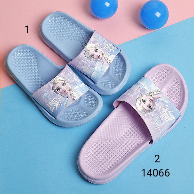 Dép lê bé gái quai ngang siêu nhẹ hình Elsa