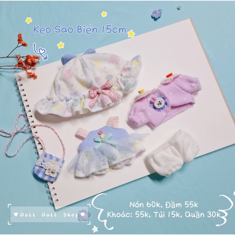 Outfit đầm doll 20cm, 15cm, 10cm