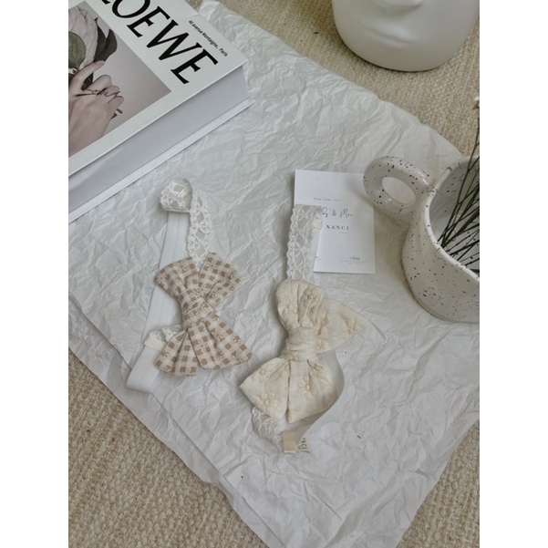Cài tóc nơ ren em bé handmade Nanci room