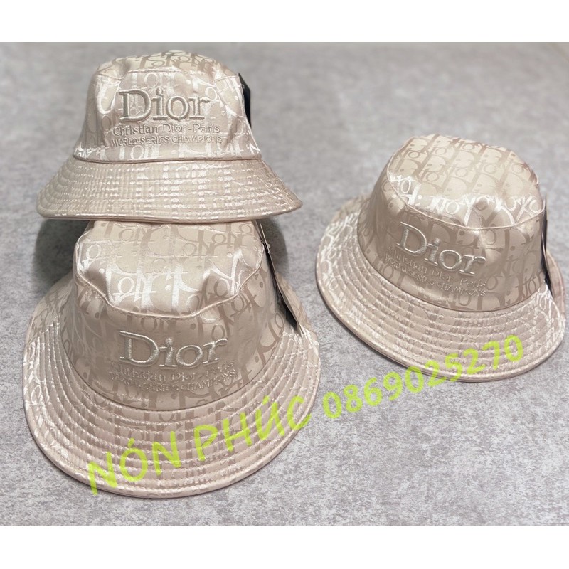 MŨ BUCKET GẤM XỊN DÌ-O NAM NỮ MỘT MÀU