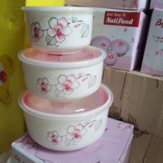 Bộ 3 thố sứ km NutiFood
