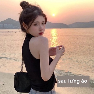 Áo kiểu thun ống cổ lọ cho nữ