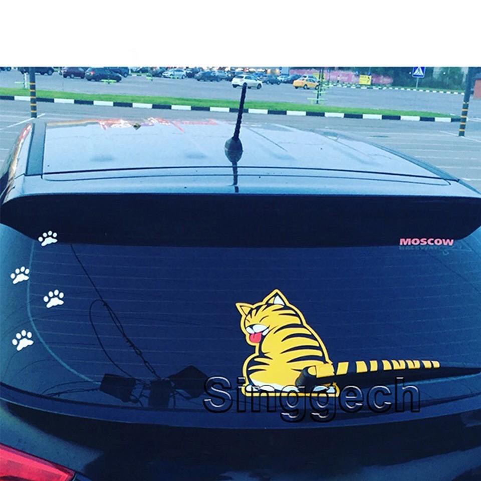 Tem dán trang trí ô tô hình mèo vẫy đuôi - Làm đẹp xe
