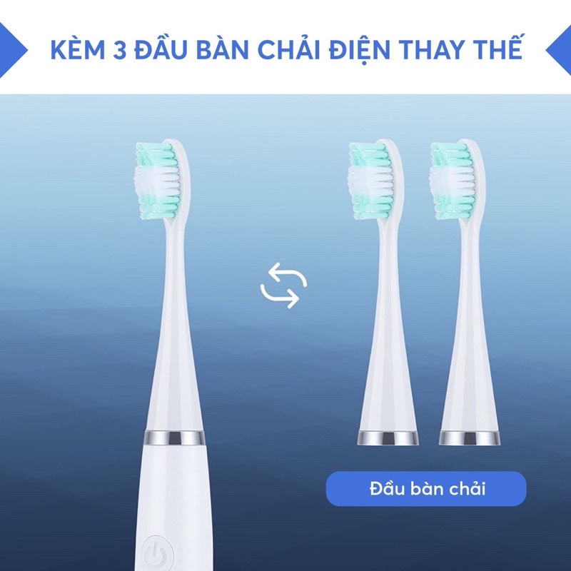 MÁY CẠO VÔI RĂNG CAO CẤP TEETH CLEANER IPX6, KÈM ĐẦU BÀN CHẢI ĐIỆN 2 TRONG 1.