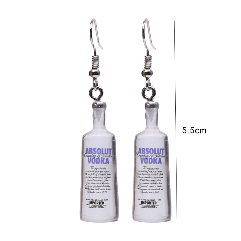 Khuyên tai mặt hình chai Vodka thiết kế độc đáo sáng tạo