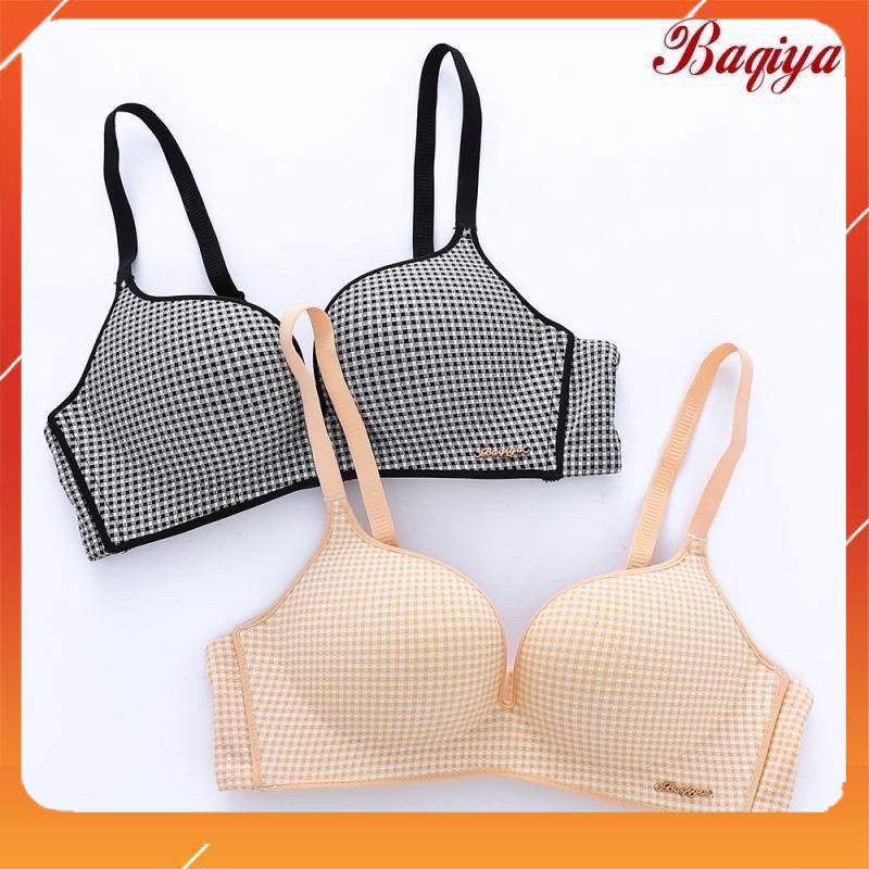 Áo lót nữ không gọng đệm mỏng nâng ngực kẻ caro, chip A7361