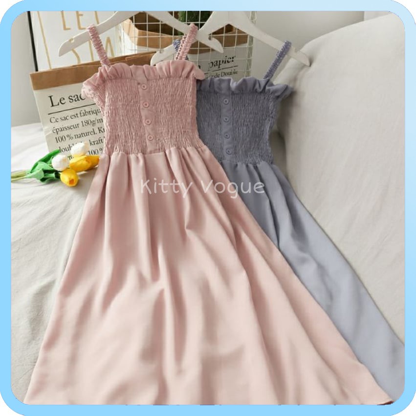 (ĐỌC KỸ MÔ TẢ) (SẴN MÀU SỐ 1) ĐẦM ULZZANG 2 DÂY NHIỀU MÀU SẮC