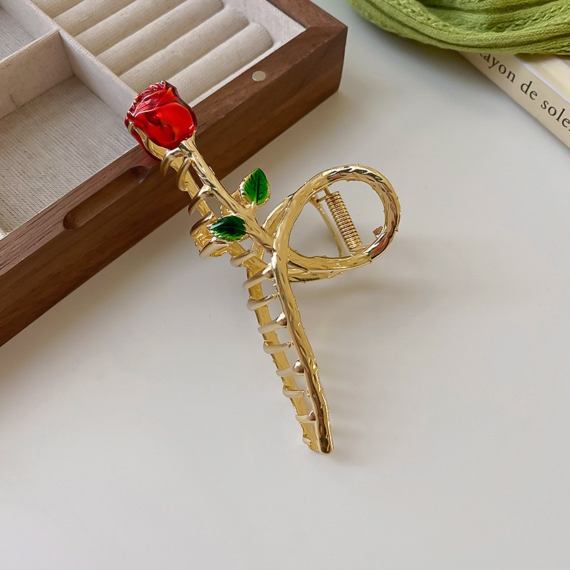 Kẹp Tóc Hình Hoa Hồng/Lá/Chữ Thập/Chữ Thập Đơn Giản Cá Tính Thời Trang