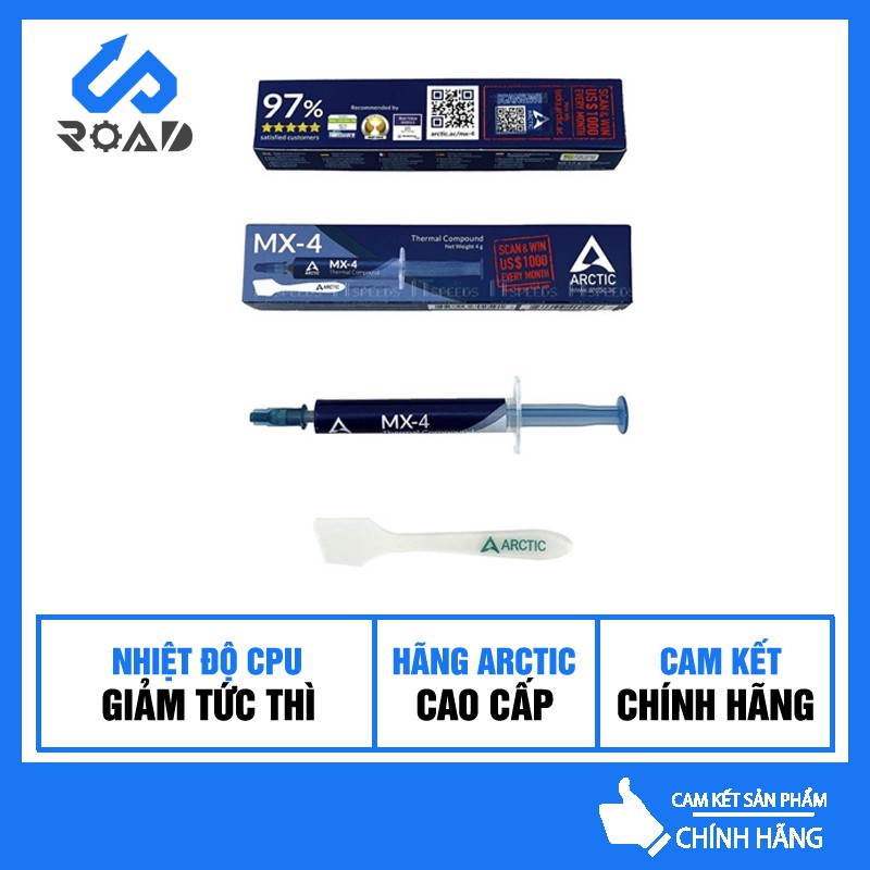 Keo Tản Nhiệt CPU MX4 4g⚡️FreeShip⚡️Nhiệt độ của CPU sẽ được giảm tức thì, hãng Arctic cao cấp
