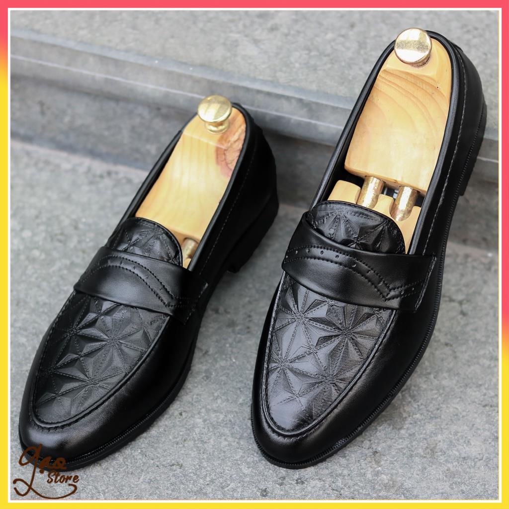 Giày Lười Nam Da Lì Dập Vân 3D Siêu Bền [ Bảo Hành 3 Tháng ] Mã G012 | BigBuy360 - bigbuy360.vn