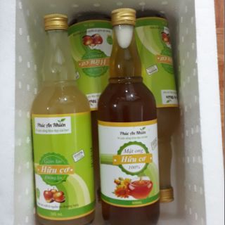 COMBO 3 CHAI GIẤM TÁO HỮU CƠ PHÚC AN NHIÊN VÀ 1 CHAI MẬT ONG