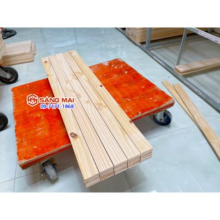 Thanh gỗ thông mặt rộng 6cm x dày 1cm x dài 120cm + láng mịn 4 mặt