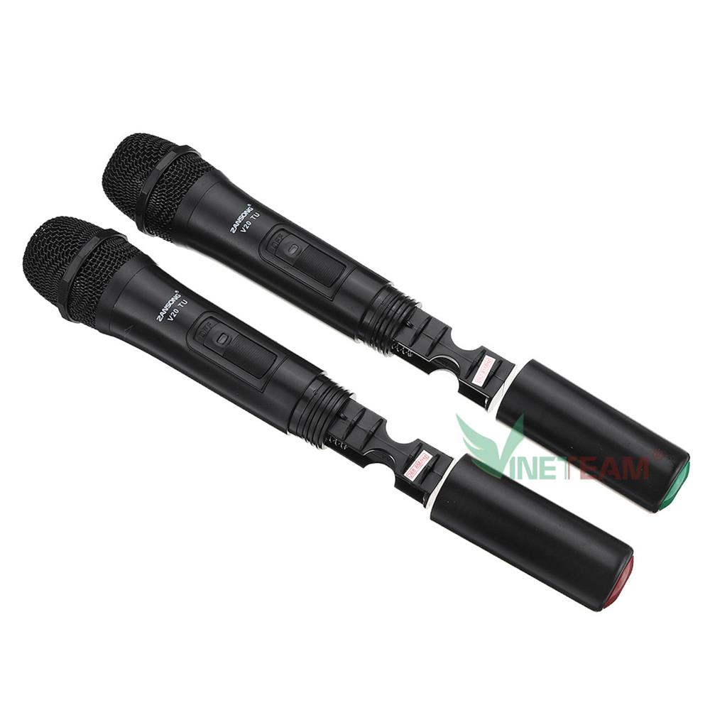 Bộ 2 micro ZANSONG V20 Karaoke không dây sóng UHF cho DÙNG CHO ÂM LY, DÀN ÂM THANH VÀ CÁC LOẠI LOA KÉO -dc4473