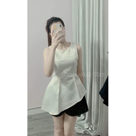 ÁO TAFTA đính ngọc vạt chéo 🥰 hottrend áo dáng peplum nút ngọc😘😘😘 | BigBuy360 - bigbuy360.vn