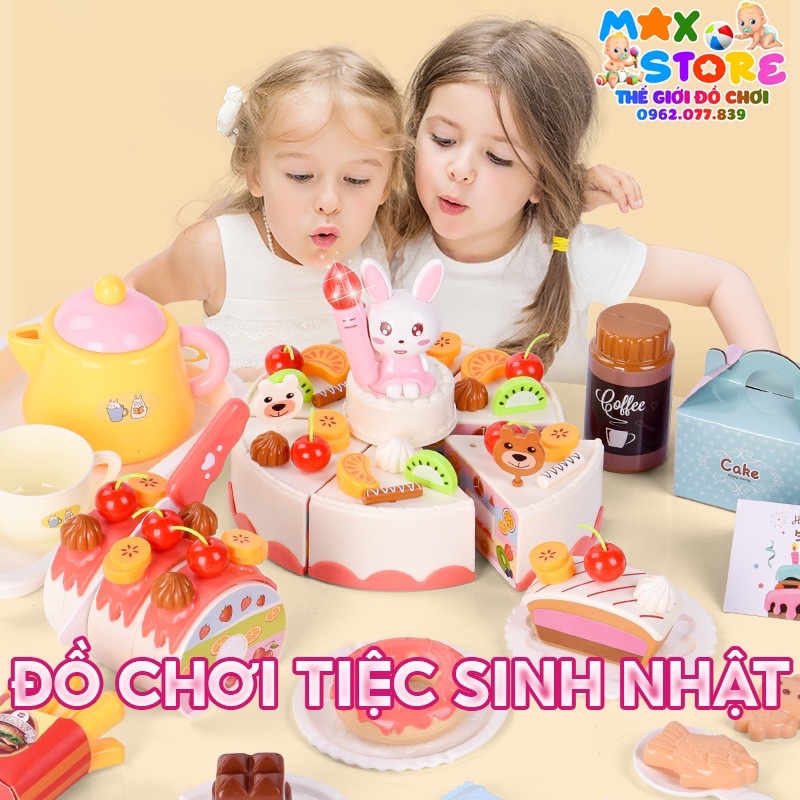 Đồ Chơi Tiệc Trà Cắt Bánh Sinh Nhật Vui Nhộn 85 Chi Tiết Có Đèn Và Nhạc Cho Bé