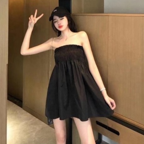Đầm Cổ Yếm Lưng Cao Thời Trang Mùa Hè Phong Cách Hàn Quốc Mới Cho Nữ