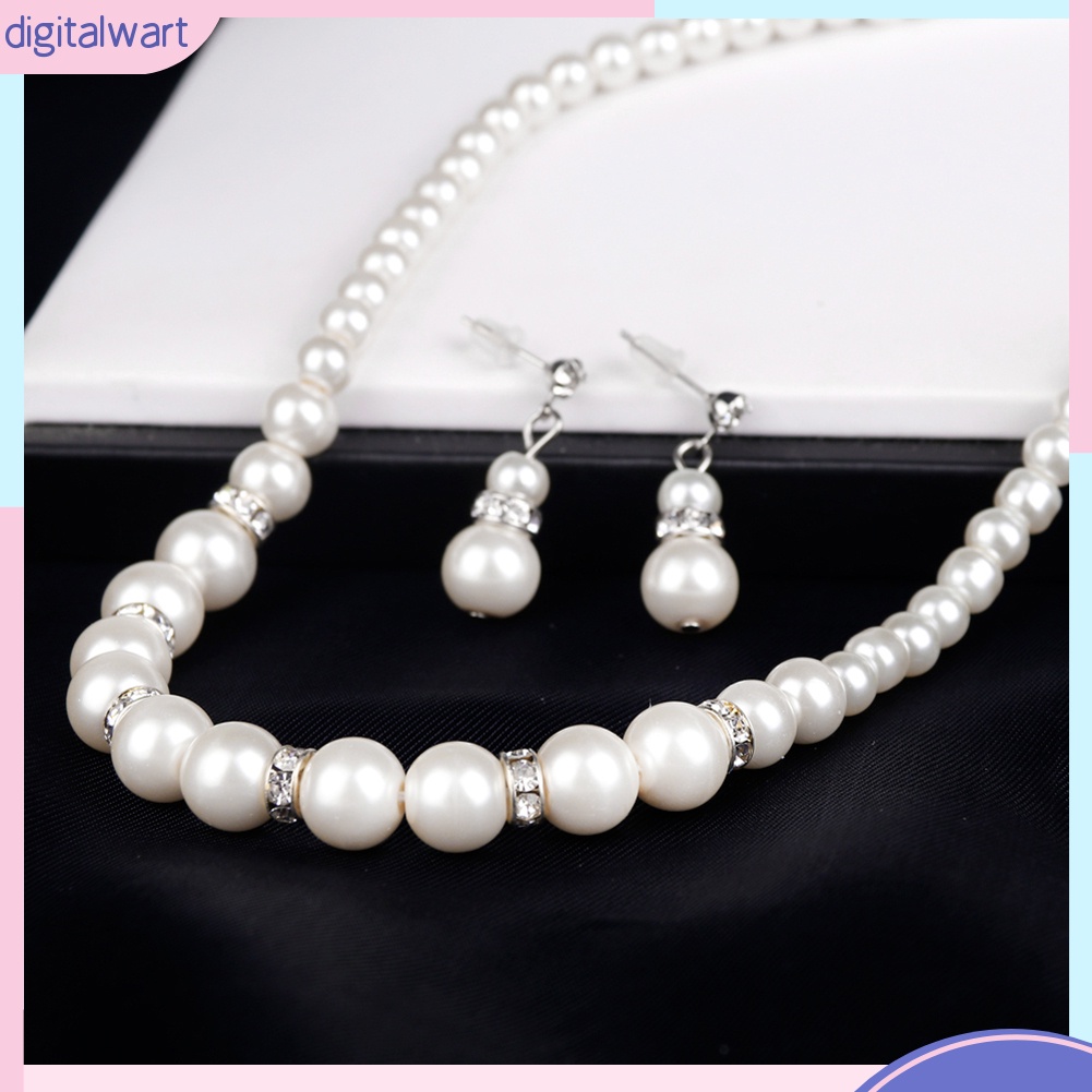 Bộ trang sức bằng hợp kim đính đá / ngọc trai giả sang trọng hợp thời trang cho phái nữ