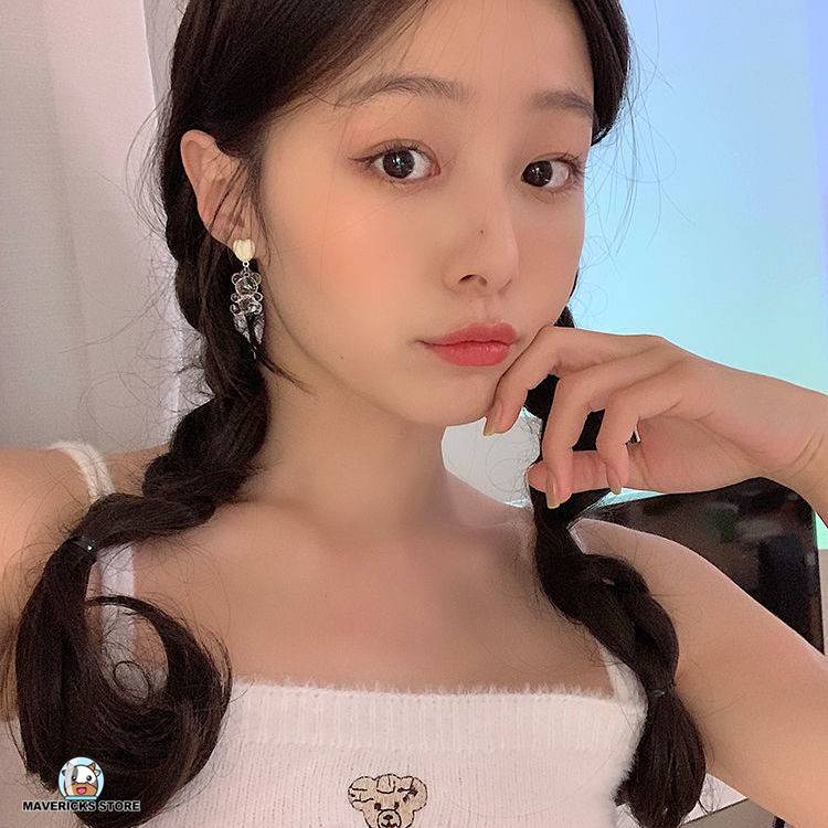 Khuyên tai hình gấu trong suốt dễ thương phong cách thời trang Hàn Quốc