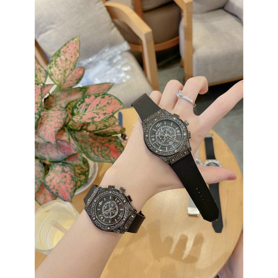 Đồng hồ nam nữ Hublot - đồng hồ unisex cặp đôi dây cao su có bảo hành 12tháng