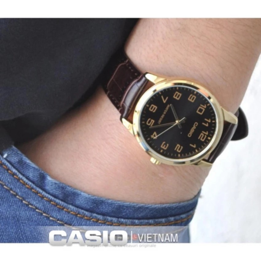 Đồng hồ nam dây da Casio chính hãng Anh Khuê MTP-V001GL-1BUDF