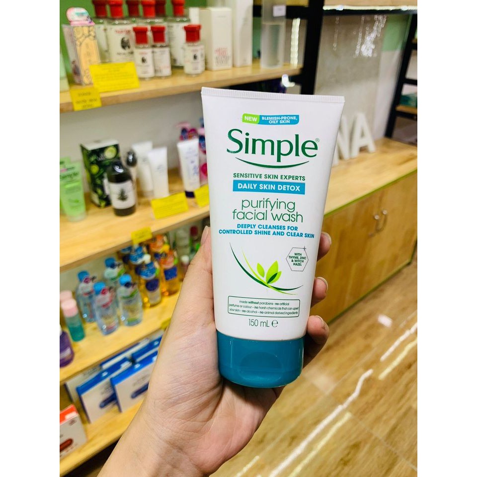 Sữa rửa mặt thải độc thanh lọc da #Simple Daily Skin Detox Purifying Facial Wash