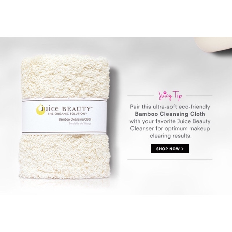 Juice Beauty ✨ Khăn rửa mặt hữu cơ có kháng khuẩn ECO CLEANSING CLOTH