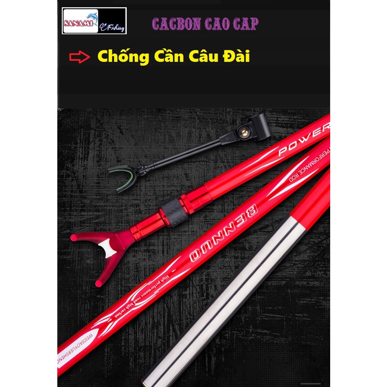 Chống cần Câu Đài CARBON Sanami Fishing Store-Chống Cần Câu Đơn Cao Cấp BENNOU  Siêu Bền,Tiện Lợi