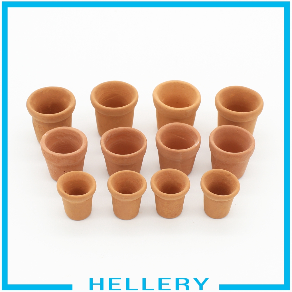 Bộ 12 Chậu Cây Sứ Tỉ Lệ 1 / 12 Dùng Trang Trí Nhà Búp Bê