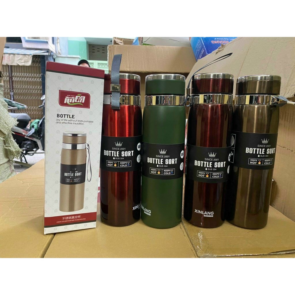 Bình giữ nhiệt lõi inox 304 cao cấp 800ML 1000ml, có nắp lọc trà tiện lợi