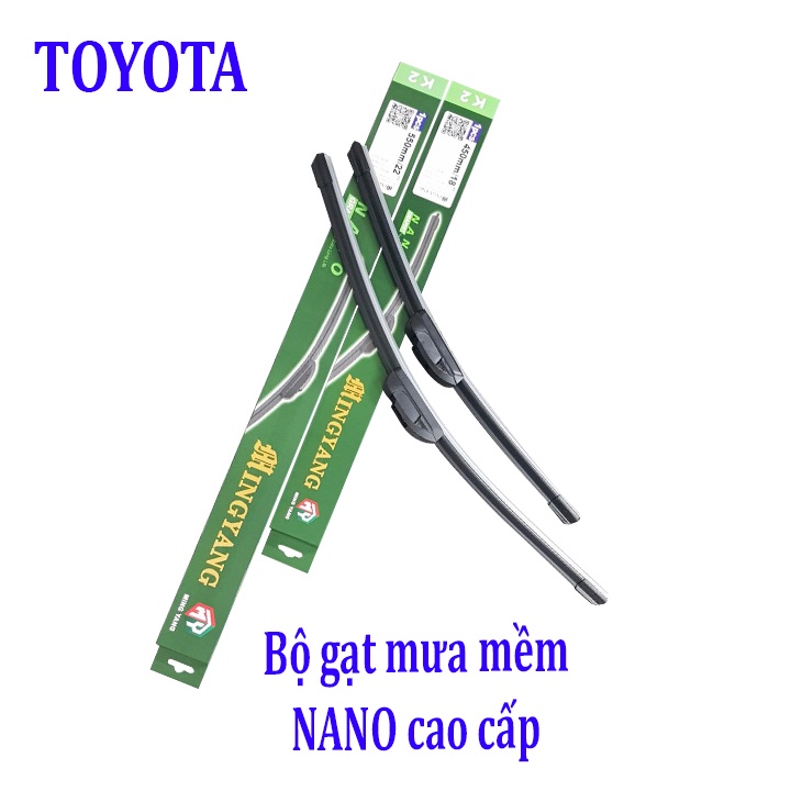 Thanh gạt nước mưa ô tô Nano Mềm dành cho hãng xe Toyota (Bộ 2 thanh - hàng cao cấp)