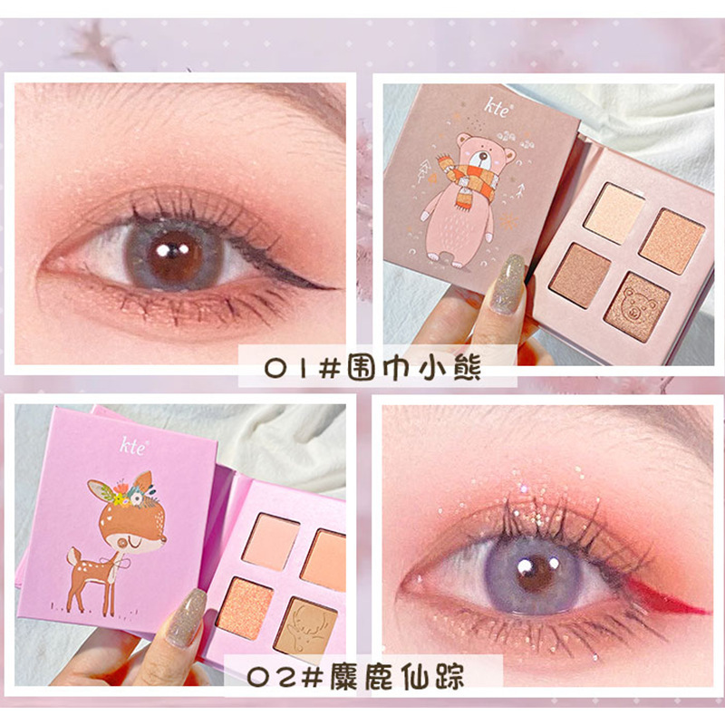 Bảng phấn trang điểm mắt KTE 4 màu sắc ngọt ngào Pearlescent Matte Eyeshadow Palette | BigBuy360 - bigbuy360.vn