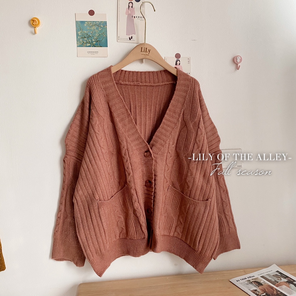 Áo cardigan len thừng 2 túi