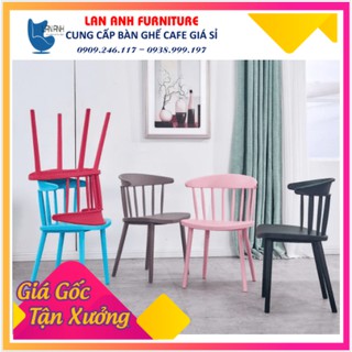 Ghế nhựa song tiện đúc nguyên khối ( LA-C028)-Nhắn tin chọn màu