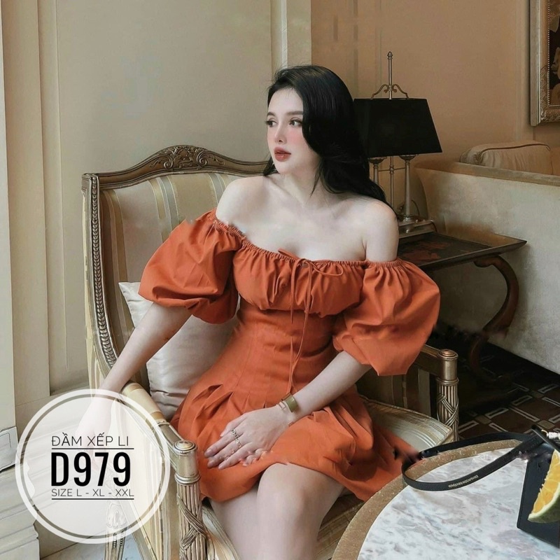 Bigsize Đầm xếp li D979