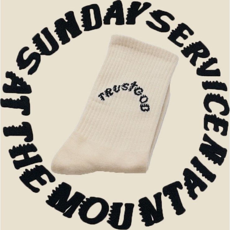 Tất Sunday Service TRUST GOD cổ cao TLS phong cách size 36-44