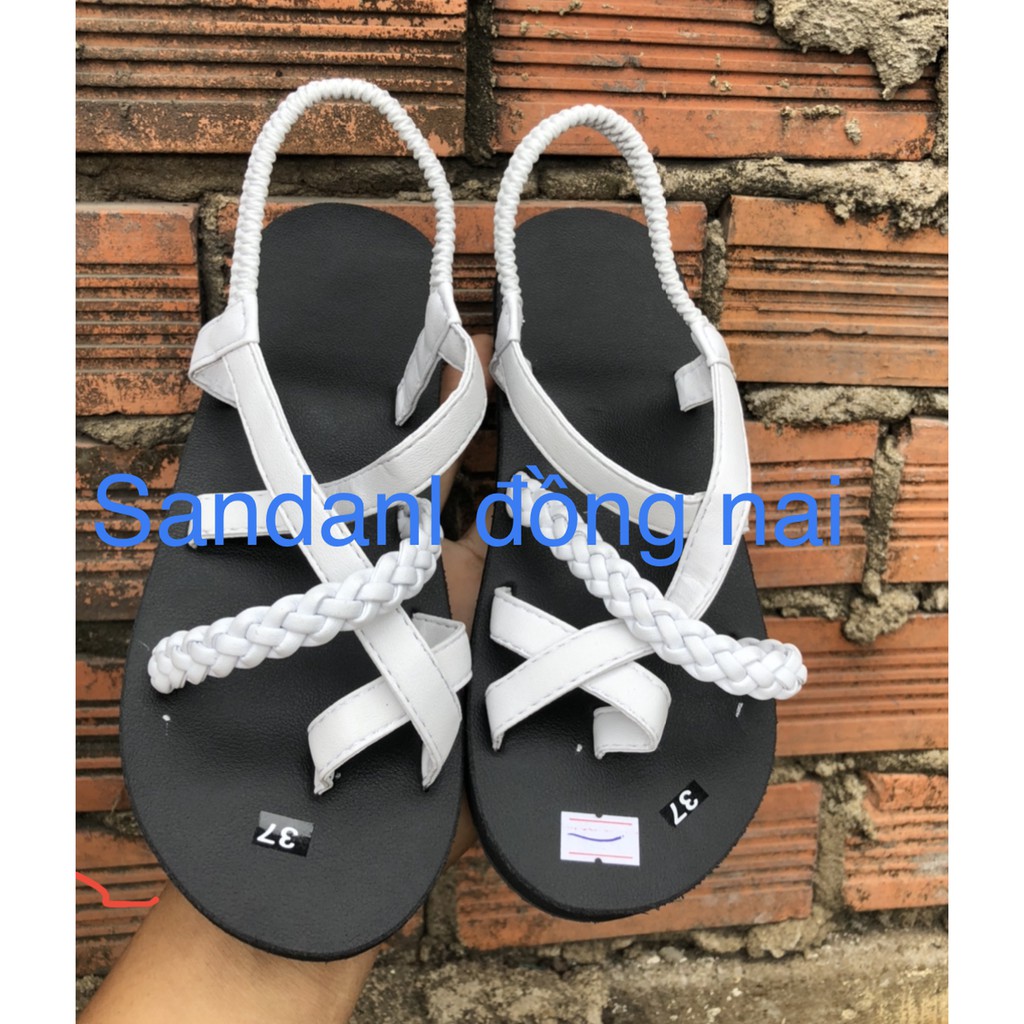 Sandal nữ đế đen quai trắng ( sandal đồng nai )