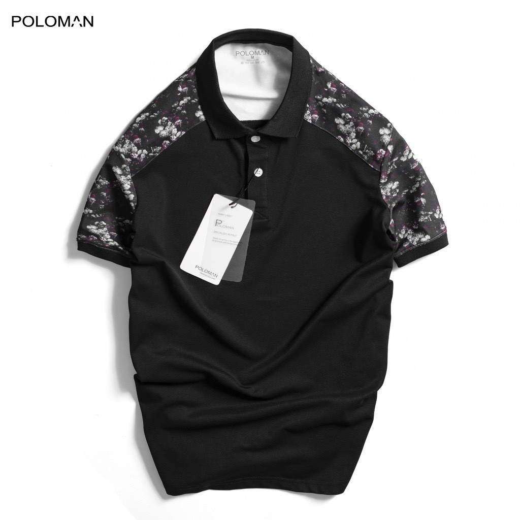 Áo polo nam phối lưng hoạ tiết, áo cộc tay cổ bẻ chất poly cotton - PANDO FASHION