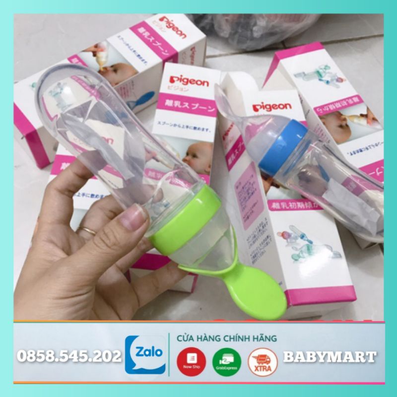 Bình thìa ăn dặm pigeon nhật bản, chất liệu silicon mềm, không BPA an toàn cho bé, giúp bé ăn dặm tốt hơn