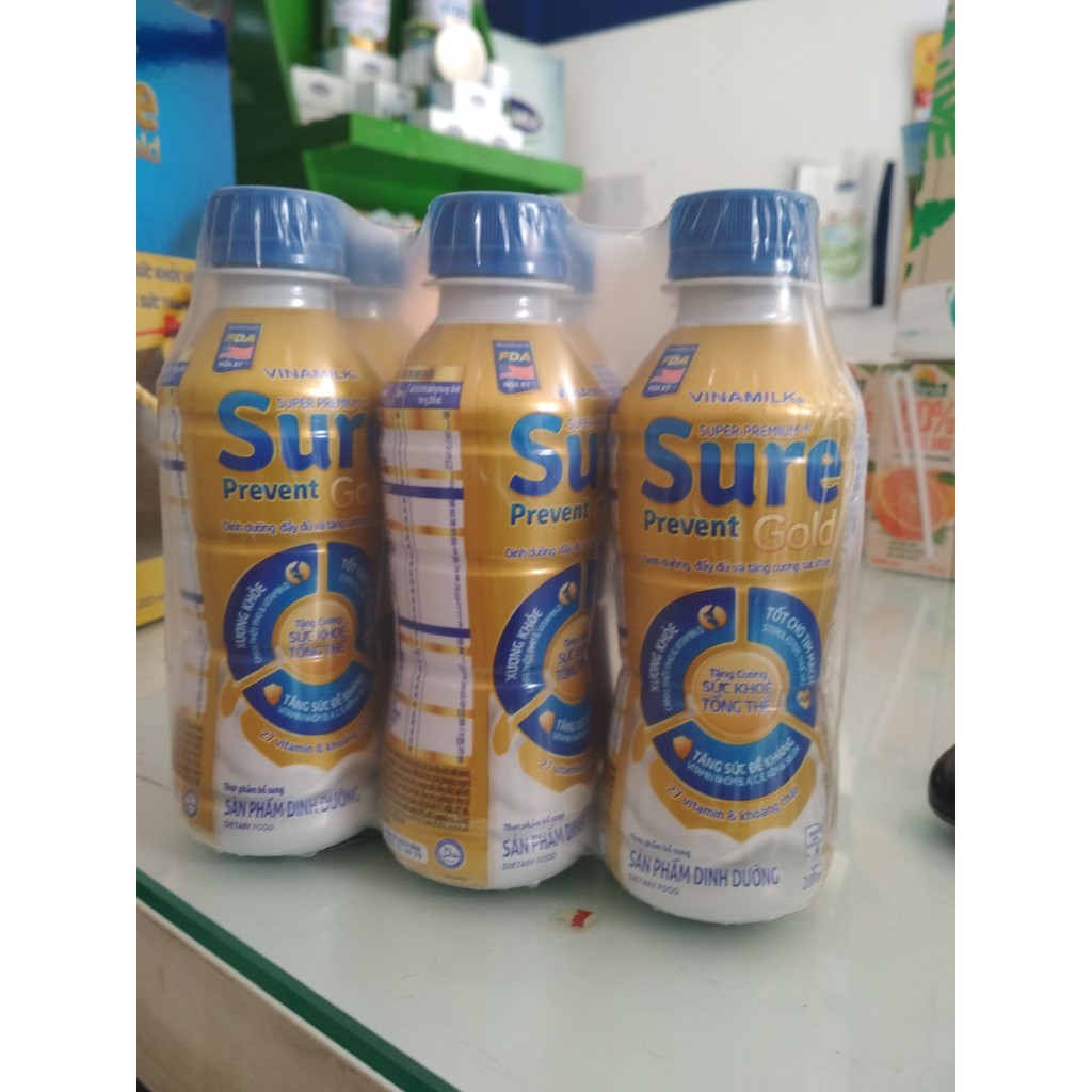 ( LỐC 6 CHAI ) Sữa bột pha sẵn Vinamilk Sure Prevent gold