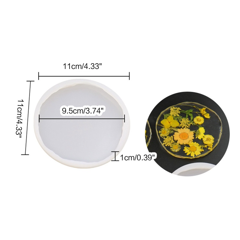 Khuôn Silicone Hình Tròn Dùng Làm Đế Lót Ly DIY